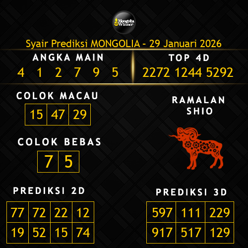 Prediksi Mongolia Hari Ini 29-januari-2026