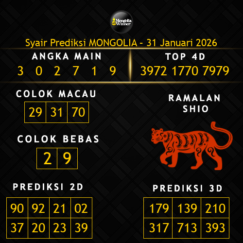 Prediksi Mongolia Hari Ini 31-januari-2026