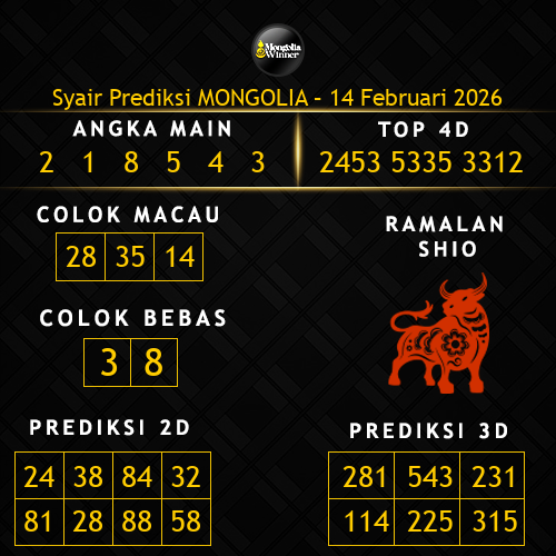 Prediksi Mongolia Hari Ini 14-februari-2026