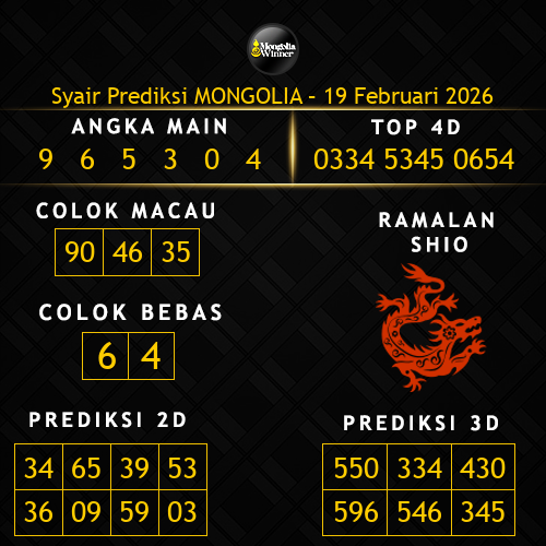 Prediksi Mongolia Hari Ini 19-februari-2026