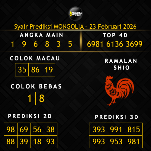 Prediksi Mongolia Hari Ini 23-februari-2026