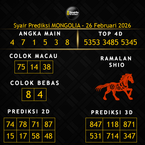 Prediksi Mongolia Hari Ini 26-februari-2026