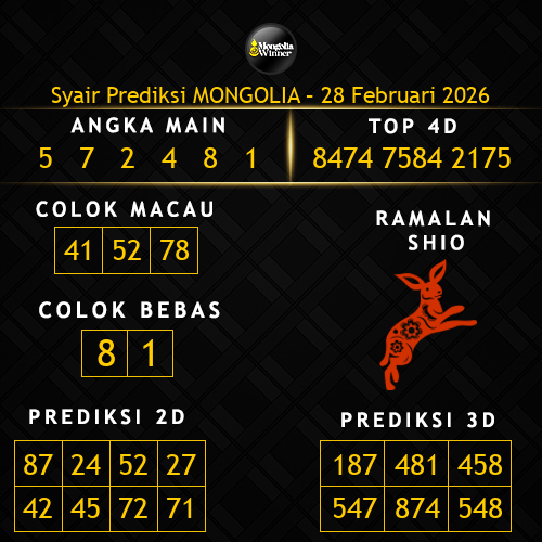 Prediksi Mongolia Hari Ini 28-februari-2026