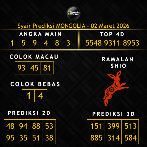 Prediksi Mongolia Hari Ini 2-maret-2026