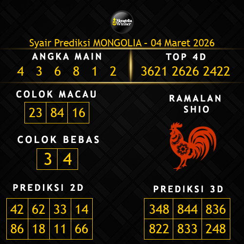 Prediksi Mongolia Hari Ini 4-maret-2026