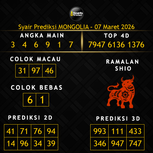 Prediksi Mongolia Hari Ini 7-maret-2026