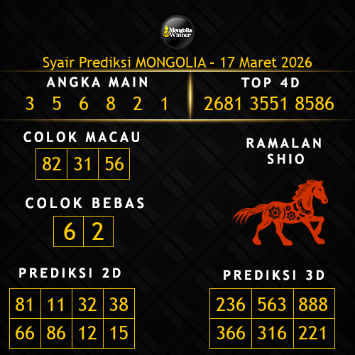 Prediksi Mongolia Hari Ini 17-maret-2026
