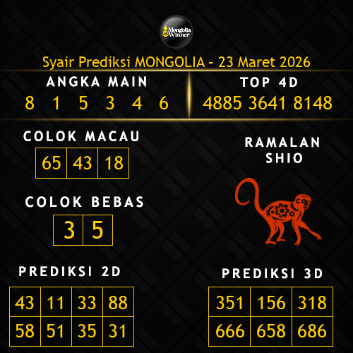 Prediksi Mongolia Hari Ini 23-maret-2026