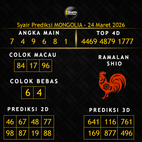 Prediksi Mongolia Hari Ini 24-maret-2026