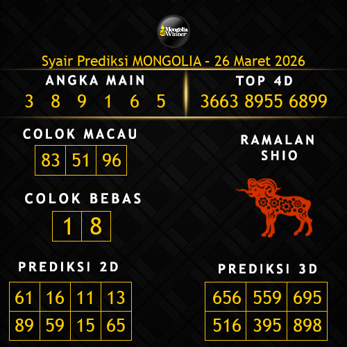 Prediksi Mongolia Hari Ini 26-maret-2026