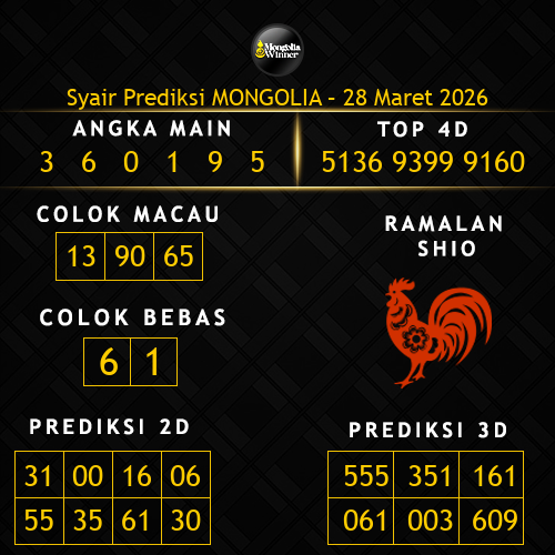 Prediksi Mongolia Hari Ini 28-maret-2026