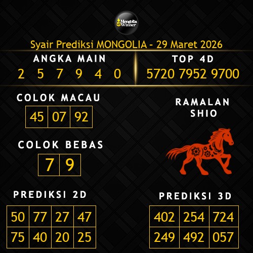 Prediksi Mongolia Hari Ini 29-maret-2026