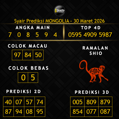 Prediksi Mongolia Hari Ini 30-maret-2026