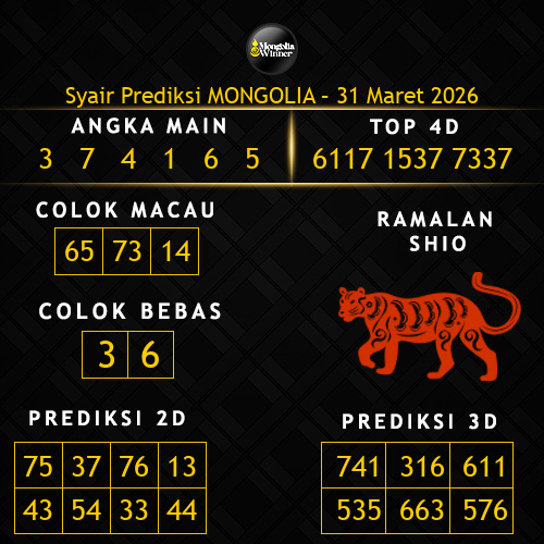 Prediksi Mongolia Hari Ini 31-maret-2026