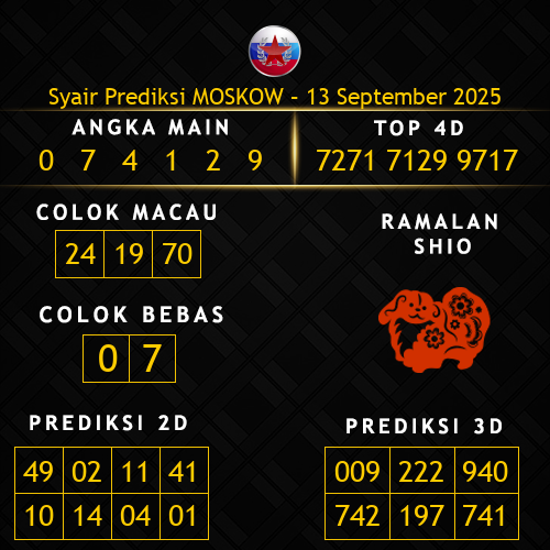 Prediksi Moskow Hari Ini 13-september-2025