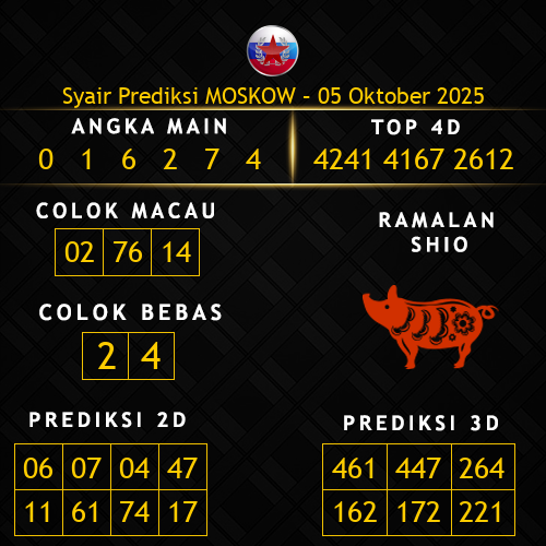 Prediksi Moskow Hari Ini 5-oktober-2025