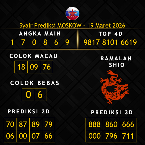 Prediksi Moskow Hari Ini 19-maret-2026