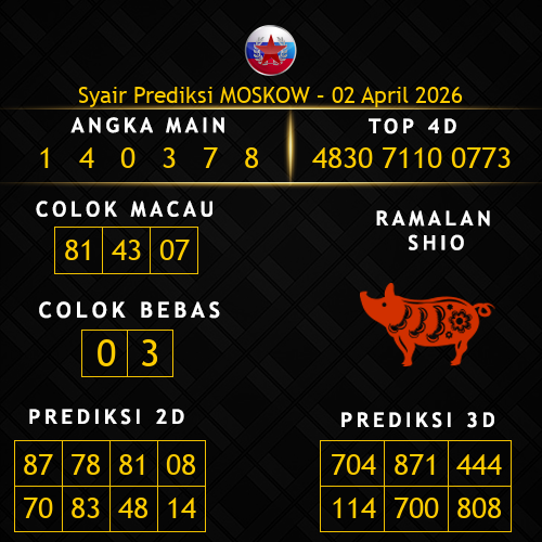 Prediksi Moskow Hari Ini 2-april-2026