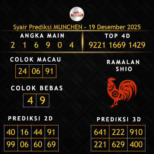 Prediksi Munchen Hari Ini 19-desember-2025