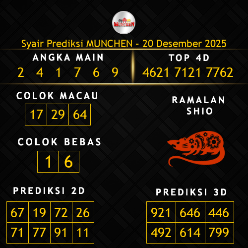 Prediksi Munchen Hari Ini 20-desember-2025