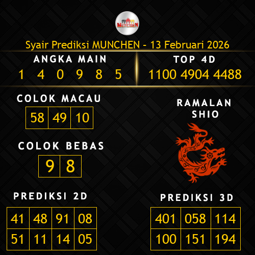 Prediksi Munchen Hari Ini 13-februari-2026