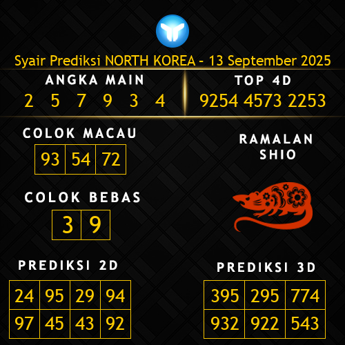 Prediksi North Korea Hari Ini 13-september-2025