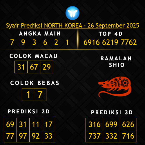 Prediksi North Korea Hari Ini 26-september-2025