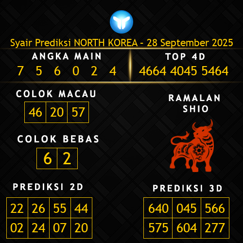 Prediksi North Korea Hari Ini 28-september-2025