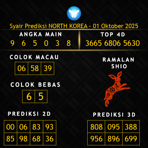 Prediksi North Korea Hari Ini 1-oktober-2025