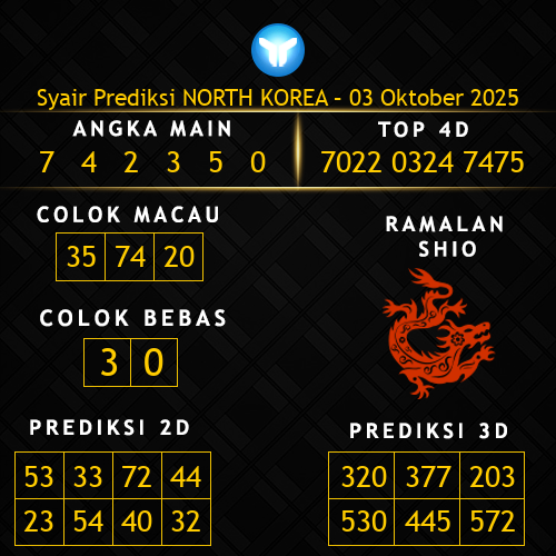 Prediksi North Korea Hari Ini 3-oktober-2025