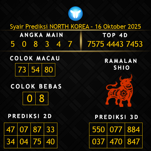 Prediksi North Korea Hari Ini 16-oktober-2025