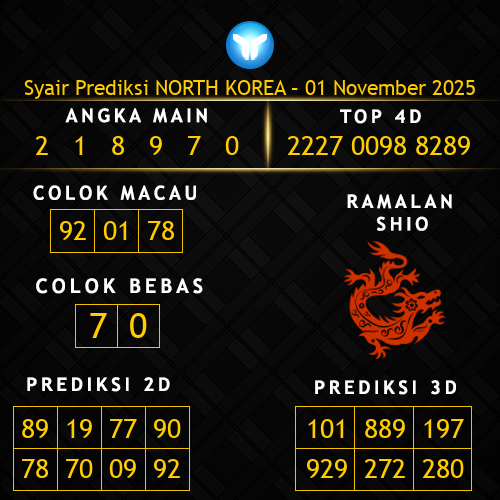 Prediksi North Korea Hari Ini 1-november-2025