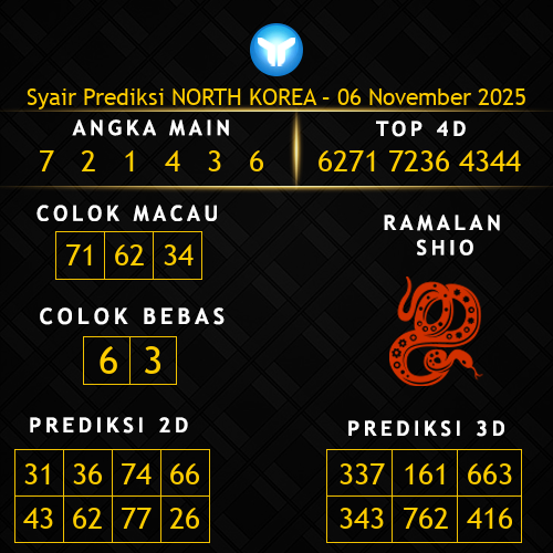Prediksi North Korea Hari Ini 6-november-2025