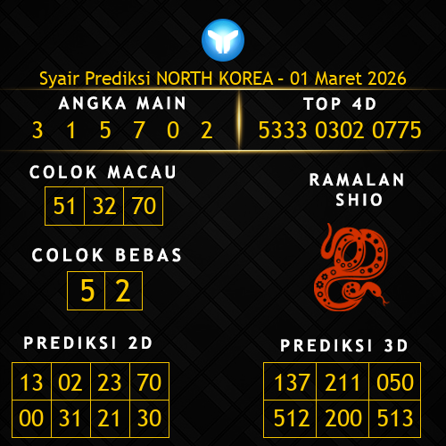 Prediksi North Korea Hari Ini 1-maret-2026