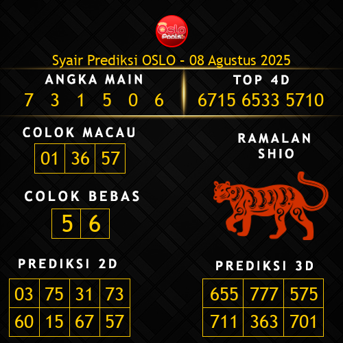 Prediksi Oslo Hari Ini 8-agustus-2025