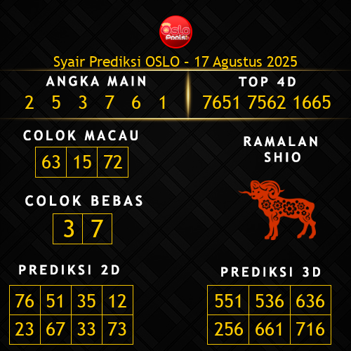 Prediksi Oslo Hari Ini 17-agustus-2025