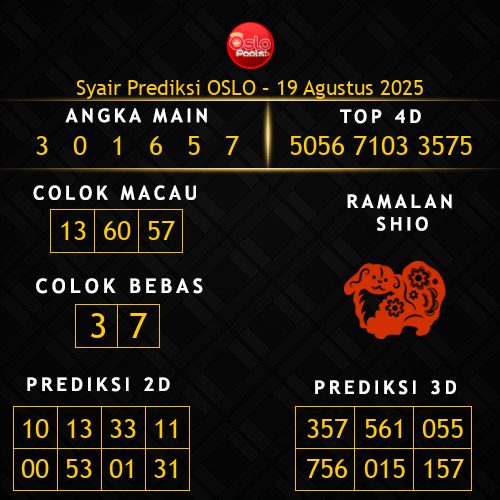Prediksi Oslo Hari Ini 19-agustus-2025