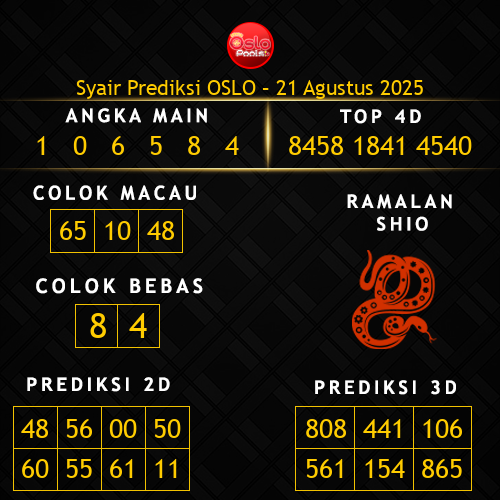 Prediksi Oslo Hari Ini 21-agustus-2025