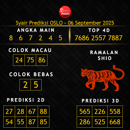 Prediksi Oslo Hari Ini 6-september-2025