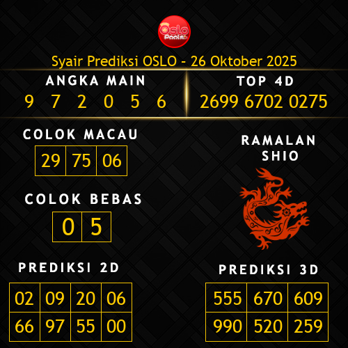 Prediksi Oslo Hari Ini 26-oktober-2025