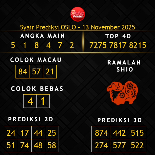 Prediksi Oslo Hari Ini 13-november-2025