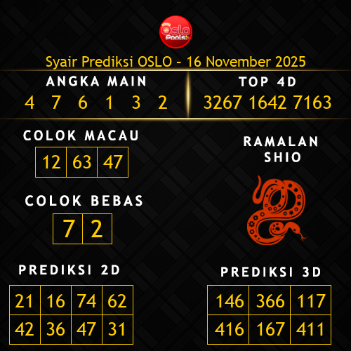 Prediksi Oslo Hari Ini 16-november-2025