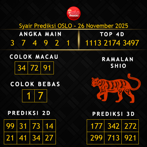 Prediksi Oslo Hari Ini 26-november-2025