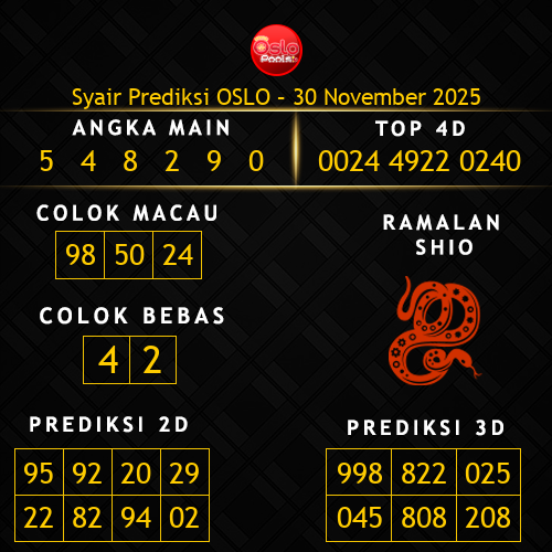 Prediksi Oslo Hari Ini 30-november-2025