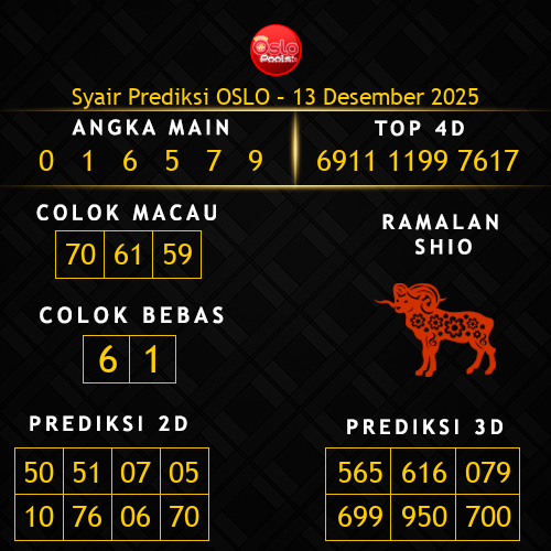 Prediksi Oslo Hari Ini 13-desember-2025