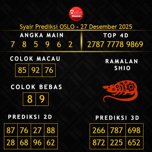 Prediksi Oslo Hari Ini 27-desember-2025