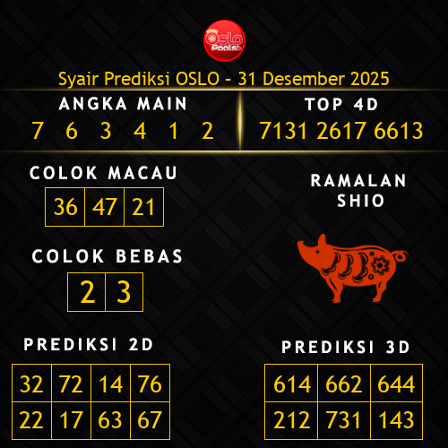 Prediksi Oslo Hari Ini 31-desember-2025