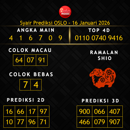 Prediksi Oslo Hari Ini 16-januari-2026