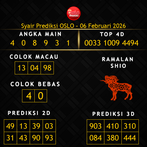 Prediksi Oslo Hari Ini 6-februari-2026