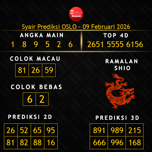Prediksi Oslo Hari Ini 9-februari-2026
